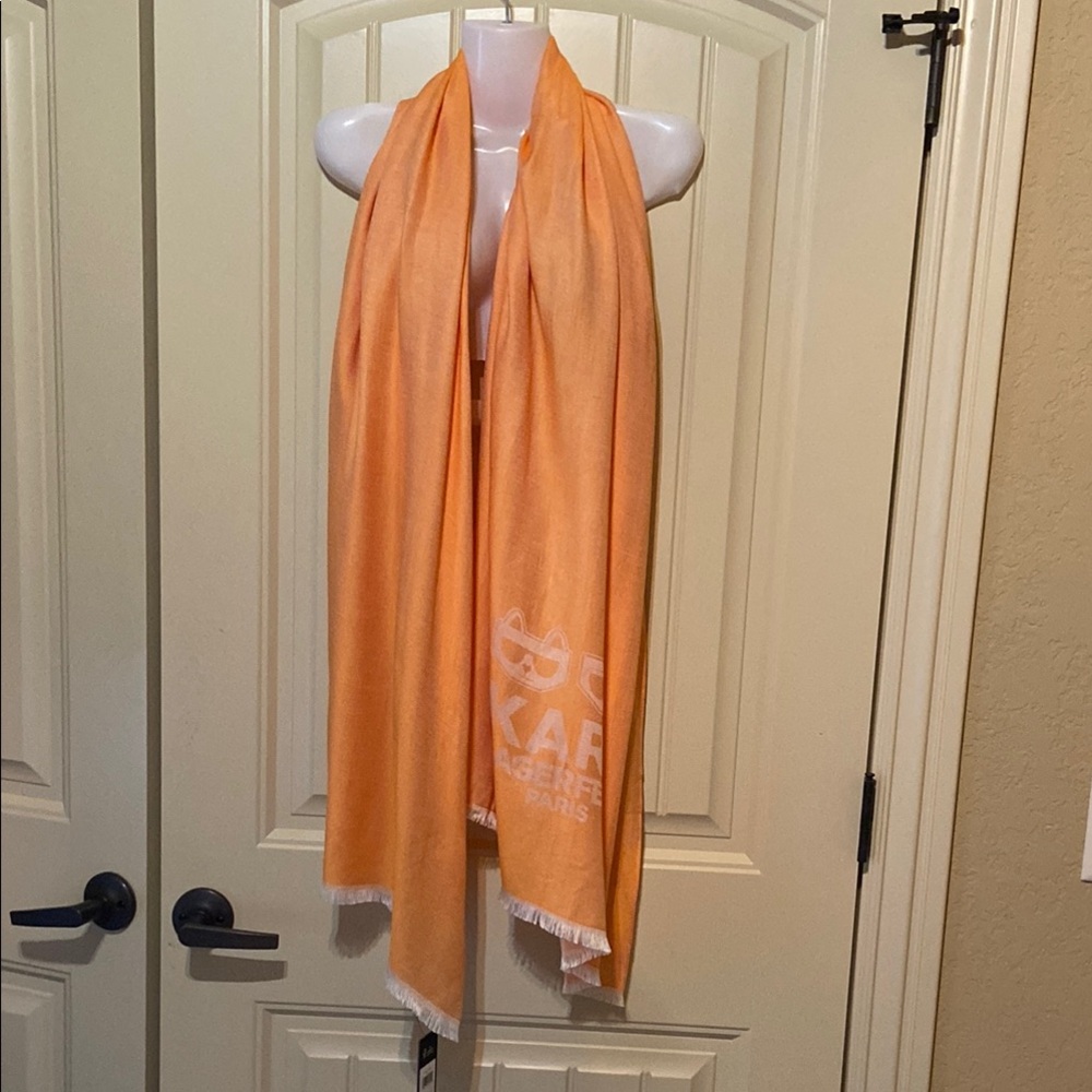 Karl Lagerfeld Vibrant Orange Scarf